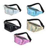 Maxbell Waist Bag Shiny Water Resistant Easy Carry for Running Outdoors Workout White