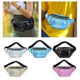 Maxbell Waist Bag Shiny Water Resistant Easy Carry for Running Outdoors Workout White