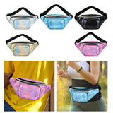 Maxbell Waist Bag Shiny Water Resistant Easy Carry for Running Outdoors Workout White