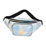 Maxbell Waist Bag Shiny Water Resistant Easy Carry for Running Outdoors Workout White