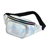Maxbell Waist Bag Shiny Water Resistant Easy Carry for Running Outdoors Workout White