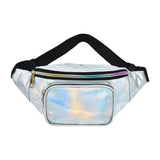 Maxbell Waist Bag Shiny Water Resistant Easy Carry for Running Outdoors Workout White