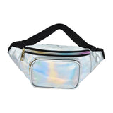 Maxbell Waist Bag Shiny Water Resistant Easy Carry for Running Outdoors Workout White