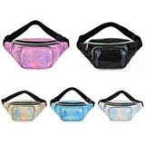 Maxbell Waist Bag Shiny Water Resistant Easy Carry for Running Outdoors Workout White