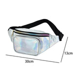 Maxbell Waist Bag Shiny Water Resistant Easy Carry for Running Outdoors Workout White