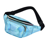 Maxbell Waist Bag Shiny Water Resistant Easy Carry for Running Outdoors Workout Blue