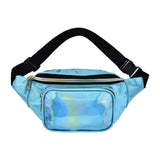 Maxbell Waist Bag Shiny Water Resistant Easy Carry for Running Outdoors Workout Blue