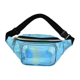 Maxbell Waist Bag Shiny Water Resistant Easy Carry for Running Outdoors Workout Blue