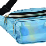 Maxbell Waist Bag Shiny Water Resistant Easy Carry for Running Outdoors Workout Blue