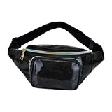 Maxbell Waist Bag Shiny Water Resistant Easy Carry for Running Outdoors Workout Black