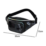 Maxbell Waist Bag Shiny Water Resistant Easy Carry for Running Outdoors Workout Black