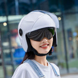 Maxbell Universal Motorcycle Helmet 2 Visors for Commuting Cycling Motorbike White
