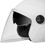 Maxbell Universal Motorcycle Helmet 2 Visors for Commuting Cycling Motorbike White