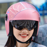 Maxbell Universal Motorcycle Helmet 2 Visors for Commuting Cycling Motorbike Pink
