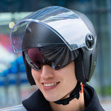 Maxbell Universal Motorcycle Helmet 2 Visors for Commuting Cycling Motorbike Black