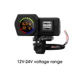 Maxbell Motorcycle Mounted Charger 2 USB Digital Display Dustproof for GPS