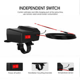 Maxbell Motorcycle Mounted Charger 2 USB Digital Display Dustproof for GPS