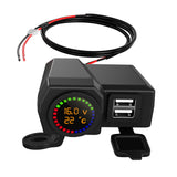 Maxbell Motorcycle Mounted Charger 2 USB Digital Display Dustproof for GPS