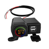 Maxbell Motorcycle Mounted Charger 2 USB Digital Display Dustproof for GPS