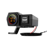 Maxbell Motorcycle Mounted Charger 2 USB Digital Display Dustproof for GPS