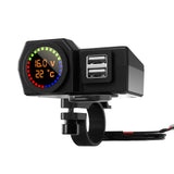 Maxbell Motorcycle Mounted Charger 2 USB Digital Display Dustproof for GPS