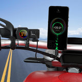 Maxbell Motorcycle Mounted Charger 2 USB Digital Display Dustproof for GPS