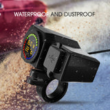 Maxbell Motorcycle Mounted Charger 2 USB Digital Display Dustproof for GPS