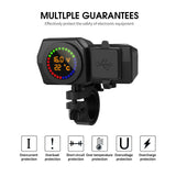 Maxbell Motorcycle Mounted Charger 2 USB Digital Display Dustproof for GPS