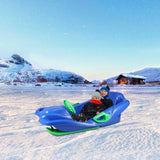 Maxbell Steerable Snow Sled Snow Tubes Sledding Heightened Back for Adults Kids Blue
