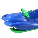 Maxbell Steerable Snow Sled Snow Tubes Sledding Heightened Back for Adults Kids Blue