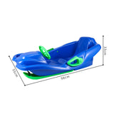 Maxbell Steerable Snow Sled Snow Tubes Sledding Heightened Back for Adults Kids Blue