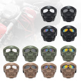 Maxbell Skull goggles Mask Adjustable for Skiing Snowing Motorcycling Movie Prop black and clear Lens