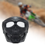 Maxbell Skull goggles Mask Adjustable for Skiing Snowing Motorcycling Movie Prop black and clear Lens