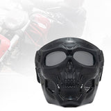 Maxbell Skull goggles Mask Adjustable for Skiing Snowing Motorcycling Movie Prop black and grey Lens