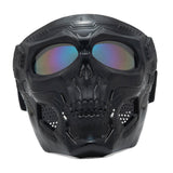 Maxbell Skull goggles Mask Adjustable for Skiing Snowing Motorcycling Movie Prop Black Colorful Lens