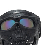 Maxbell Skull goggles Mask Adjustable for Skiing Snowing Motorcycling Movie Prop Black Colorful Lens