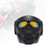 Maxbell Skull goggles Mask Adjustable for Skiing Snowing Motorcycling Movie Prop Black Red Lens