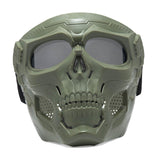 Maxbell Skull goggles Mask Adjustable for Skiing Snowing Motorcycling Movie Prop Green Grey Lens