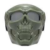 Maxbell Skull goggles Mask Adjustable for Skiing Snowing Motorcycling Movie Prop Green Grey Lens