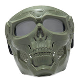 Maxbell Skull goggles Mask Adjustable for Skiing Snowing Motorcycling Movie Prop Green Grey Lens