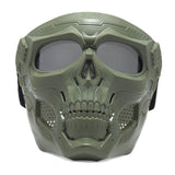 Maxbell Skull goggles Mask Adjustable for Skiing Snowing Motorcycling Movie Prop Green Grey Lens