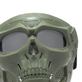 Maxbell Skull goggles Mask Adjustable for Skiing Snowing Motorcycling Movie Prop Green Grey Lens