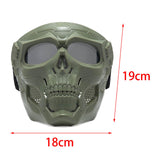 Maxbell Skull goggles Mask Adjustable for Skiing Snowing Motorcycling Movie Prop Green Grey Lens