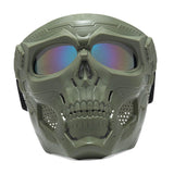 Maxbell Skull goggles Mask Adjustable for Skiing Snowing Motorcycling Movie Prop Green Colorful Lens