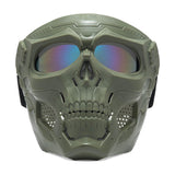 Maxbell Skull goggles Mask Adjustable for Skiing Snowing Motorcycling Movie Prop Green Colorful Lens