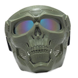 Maxbell Skull goggles Mask Adjustable for Skiing Snowing Motorcycling Movie Prop Green Colorful Lens