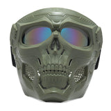 Maxbell Skull goggles Mask Adjustable for Skiing Snowing Motorcycling Movie Prop Green Colorful Lens