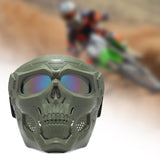 Maxbell Skull goggles Mask Adjustable for Skiing Snowing Motorcycling Movie Prop Green Colorful Lens