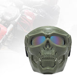 Maxbell Skull goggles Mask Adjustable for Skiing Snowing Motorcycling Movie Prop Green Colorful Lens