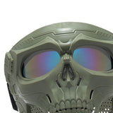 Maxbell Skull goggles Mask Adjustable for Skiing Snowing Motorcycling Movie Prop Green Colorful Lens